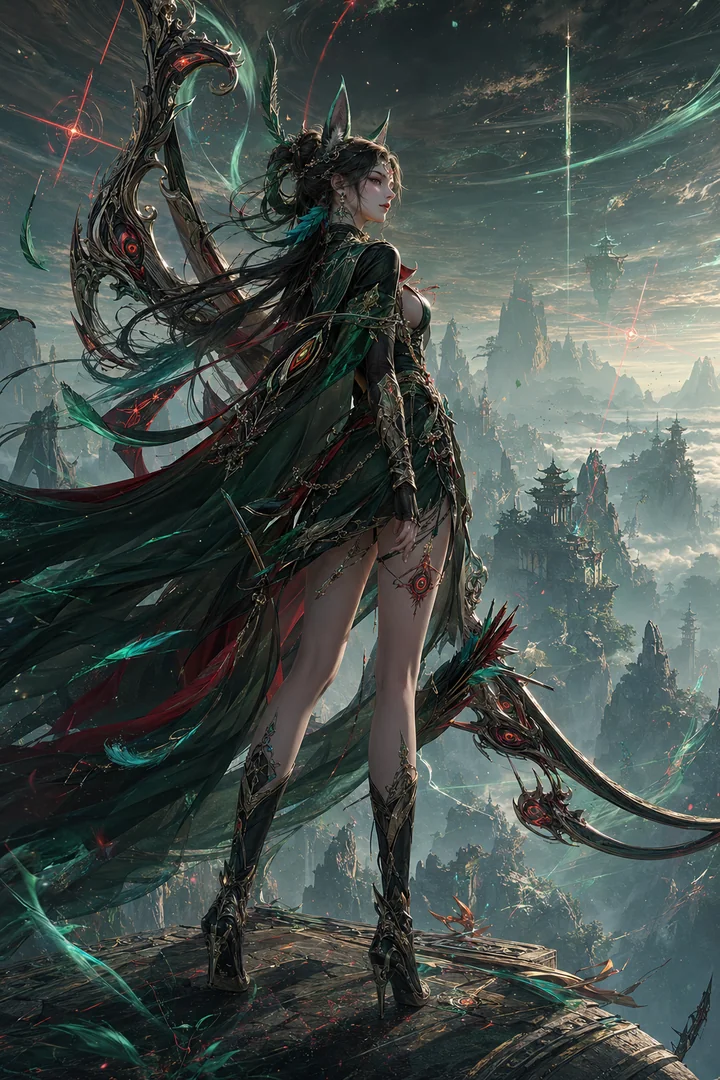 Green Jade · Green Tail Scarlet Eyes nguyên bản