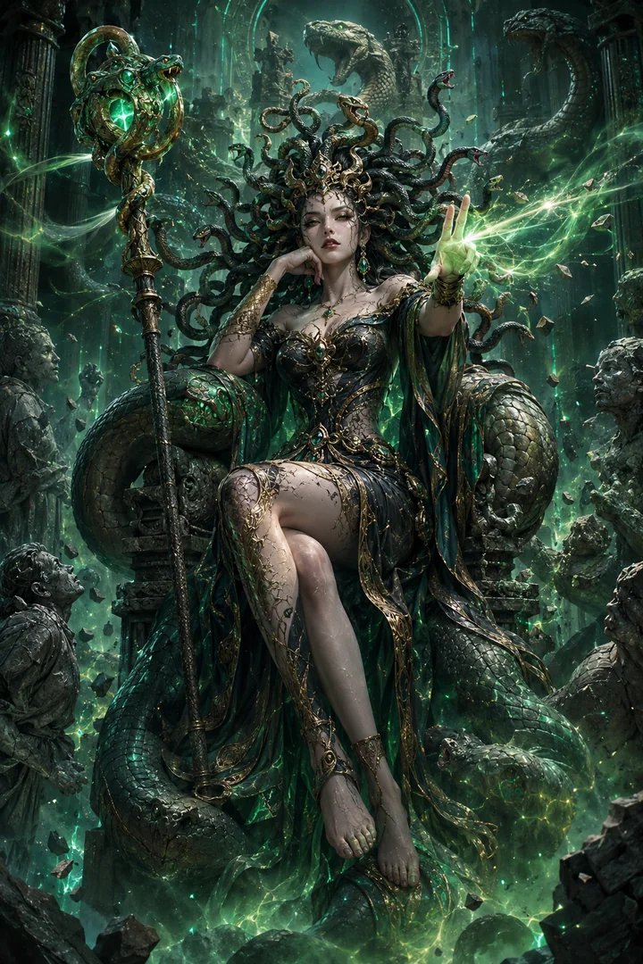 Minh họa nhân vật gốc Medusa Gazing Fossil